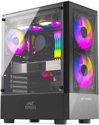 Ant Esports ICE-100 Computer / Gaming Case ll Support ATX, Micro-ATX, Mini-ITX ll Mid Tower Cabinet with USB 2.0 and USB 3.0 Ports Compatible with Gaming Console