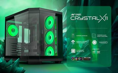 Ant Esports Crystal X11 Gaming Computer case Mid-Tower Cabinet Compatible with Computer