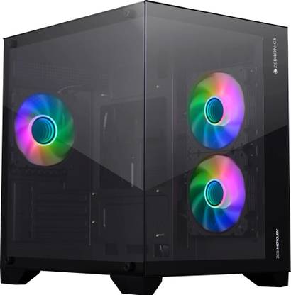 ZEBRONICS MERCURY Gaming Chassis, mATX/Mini ITX, 240mm AIO ARGB, Tempered Glass Cube Cabinet