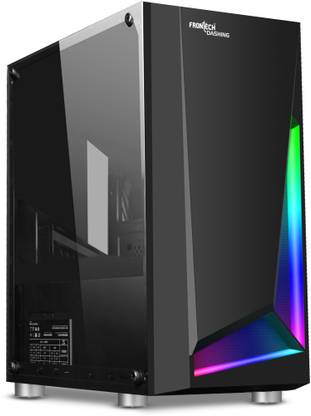 Frontech DASHING Gaming Computer Case with 2-USB 1.1|HD Audio & Tempered Glass Panel RGB Mid Tower FT-4286 Cabinet