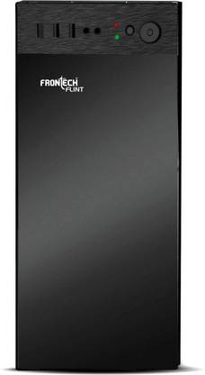 Frontech FLINT Silver Computer Case with 2 x Front USB| Front Audio Mid Tower FT-4277 Cabinet with USB 2.0 Ports Compatible with Computer