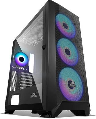 Ant Esports 711 Air Support E-ATX, ATX, Micro-ATX, Mini-ITX Mid Tower Cabinet with USB 2.0 and USB 3.0 Ports Compatible with Gaming Console