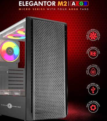 CIRCLE CT GAMING ELEGANTOR M2 FULL TOWER Cabinet with USB 2.0 and USB 3.0 Ports Compatible with Gaming Console