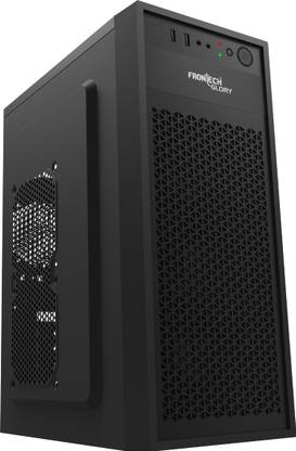 Frontech Glory Silver Computer Case with 2 x USB 2.0 | 1 x 80 mm Fan | Front Audio Mid Tower FT-4324 Cabinet with USB 2.0 Ports Compatible with Computer