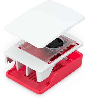 Raspberry Pi 5 Official Case Red and White color Mini Cabinet