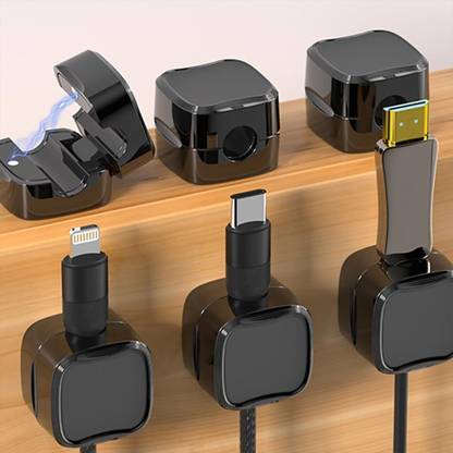 FRAGA 6Pcs Magnetic Cable Organizer, Cable Clips Under Desk Cable Management Cable Protector