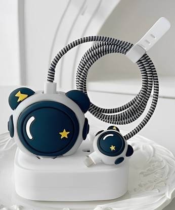 MobliesArmor Apple iPhone 18-20W Charging Adaptor and USB Lightning Cable (Astronaut) Cable Protector