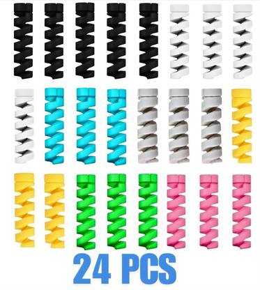 RoarX 24 Pcs Cable Protectors / iPhone cable Protector,wire protector cable drop clip Cable Protector