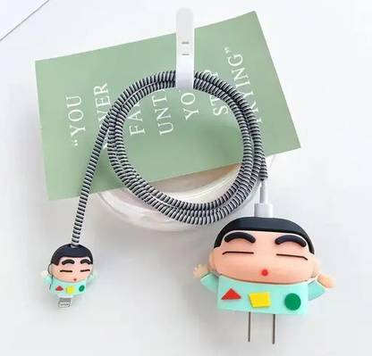 Techno Craft Charger Cover for iphone 18W/20W with Full Cable Protector Shinchan Cable Protector