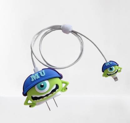 RUPELIK 20W/18W iPhone USB-C Power Adapter Charger Case Cover Cartoon 3D Design (M U) Cable Protector