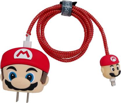 Jape Silicon Protective Case for Apple 20W & 18W iPhone Adapter Charger, Mario Cable Protector
