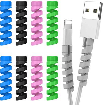 Gizga Essentials Pack of 10 Spiral Cable Protector for iPhone, Mac, Charging Cables, Data Cable Protector