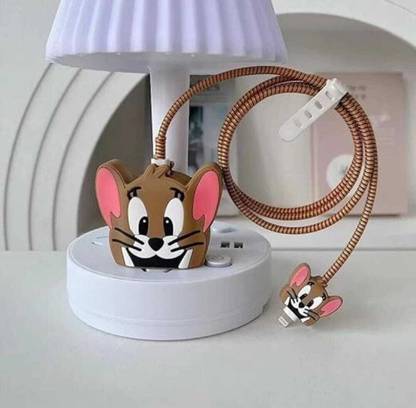 henx jerry charger cover for iphone 18/20W Cute 3D Cartoon Design, USB Spiral Cable Protector