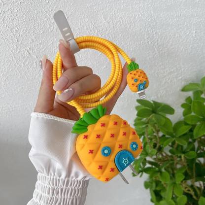 AEETZ PINEAPPLE-HOUSE iPhone CHARGER CASE Compatible for 20W-18W Charger Adapter With Cable Protector