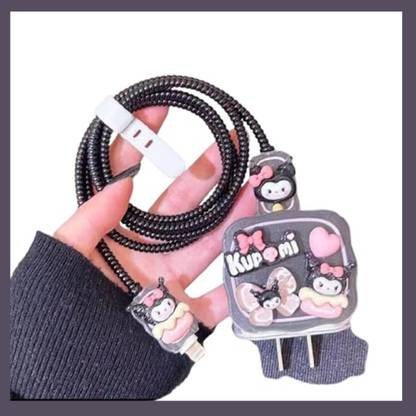 BizzBoxx Kuromi Magic Stylish Compatible With iPhone Charger Case with Cute Design Cable Protector