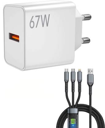 Retail Infinity 3-in-1 100W Fast Charging cable with 67Watt Fast Charger Cable Protector