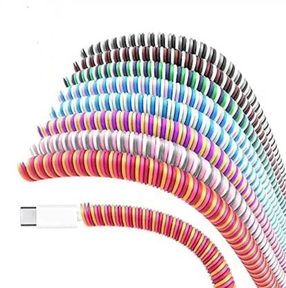 On Blow Spiral Cable Protector(6 Pcs) 2 Meters Each for iPhone & Android Charging Cables Cable Protector