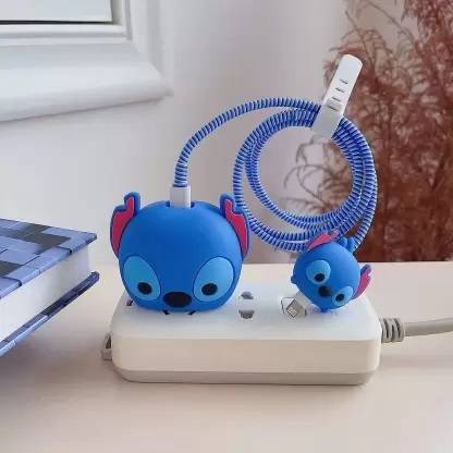 AUDICE iPhone Charger Cover For 18W/20W | Cute 3D Cartoon Character Blue Lio Stitch Cable Protector
