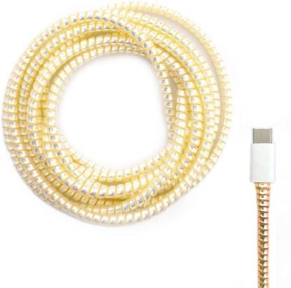KAELAN Gold 1.5M Full Size Metallic Finish Charger Spiral Cable Protector Cable Protector