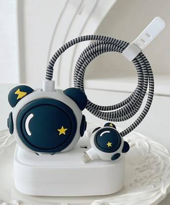 RidivishN Charger Cover for iPhone 18w-20w Adapter, Cute 3D Cartoon Design, USB Spiral Cable Protector
