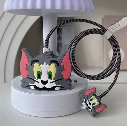 Epaal 4 pcs 3D TOM & JERRY Case & Winder for 18W 20W iPhone Adapter & Type C Charging Cable Protector