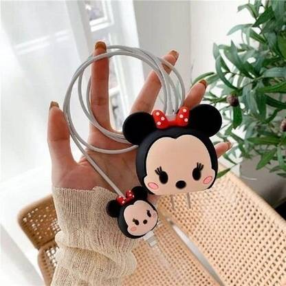 WTG Mini Charger Cover Pink for iPhone 11/12/13/14 Pro Max, Cartoon Design Cable Protector