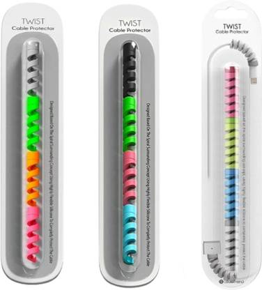 DECRONICS 12 Pcs Twist Cable Protector Charging Cord Protective Cover (Set of 3) Cable Protector