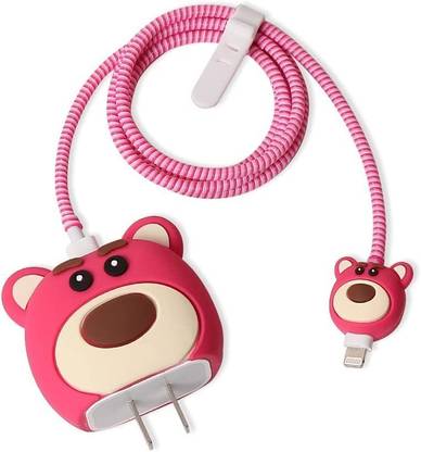 YSTIFYRA 3D Protective Charger Case for iPhone Adapter 18W-20W Bear Cable Protector