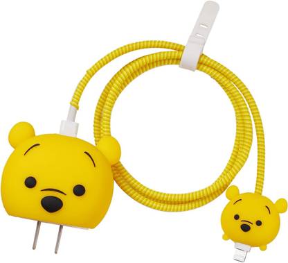 CASENED Case Cover for Apple 20W iPhone Charger | 3D Cartoon Character with Cable Protector