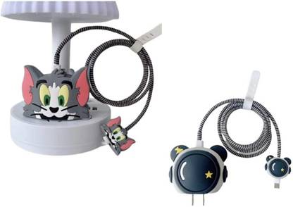 auxiliary solution Combo Cable Protectors with 3D Pattern for iPhone Charger 20W 2Pc Astronaut,Tom Cable Protector