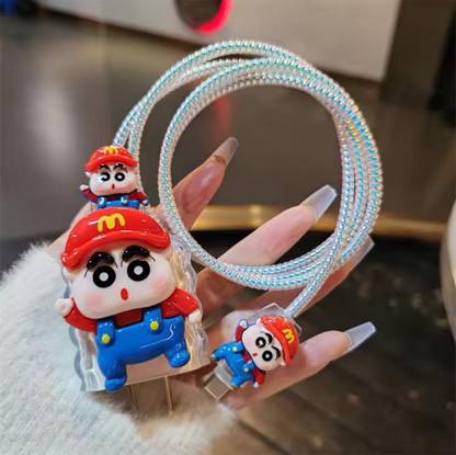VAPRIF iPhone Charger Case Cover For 18W/20W Cute 3D Cartoon Protective Cable Organizer Cable Protector