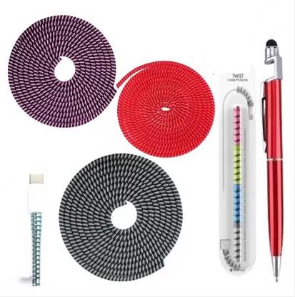Mukul Protector Data Cable Charging Cord Cover Combo Set of 5 Items Cable Protector Cable Protector