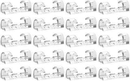 JHWOQU 20 Pcs Desktop Cable Organizer Improved Stronger Adhesive Tape Plastic Cable Protector