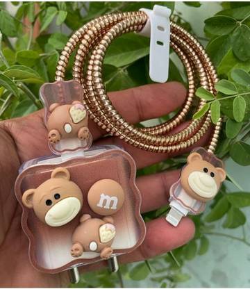 SSNE BROWN BEAR APPLE IPHONE 18W/20W USB-C CHARGER PROTECTIVE CASE Cable Protector