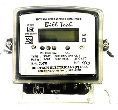 Rgtas Bill Tech 1 Phase Sub Electric LCD Meter 2 Wire 5-30A 240V 50HZ Electrical Fuse