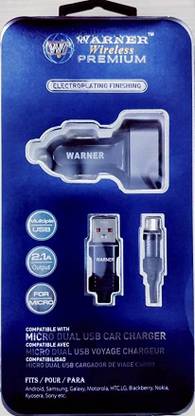 Bopari Warner Premium 2.1A (2100mAh) Multiple USB Car Super Fast Charger Power Meter for Cables