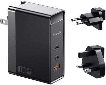 prito Mcdodo 100W Gan Usb C Wall, 100W Fast Portable 3 Port Charger, Power Meter for Cables