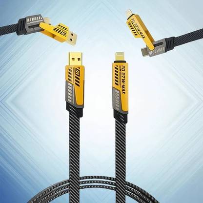 ACHRO TECH 4 in 1 Fast Charging Cable With Multiport USB-C to Type C, USB-C to Lightning Power Meter for Cables