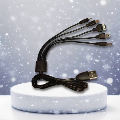 navdevi enterprise Universal Multi 5 in 1 Pin Charging Cable, 1 metre Long Fast Charging Power Meter for Cables