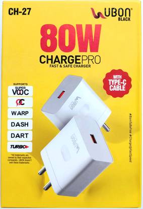 Ubon CH-27 Charger Type C 80W Power Meter for Cables