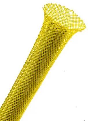 rtsense Polyester Nylon Braided sleeve Yellow Color - Cable Sleeve (6-Meter) Expandable Heat Shrink Cable Sleeve
