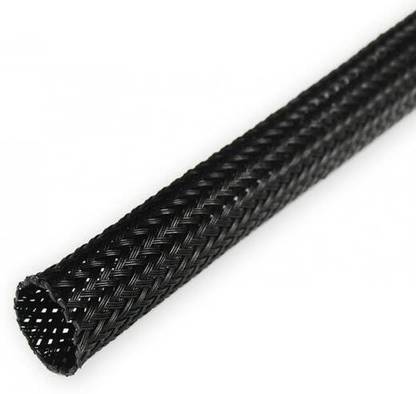 rtsense Black Polyester Nylon Braided sleeve (1 Meter), Wire sleeve Expandable Heat Shrink Cable Sleeve