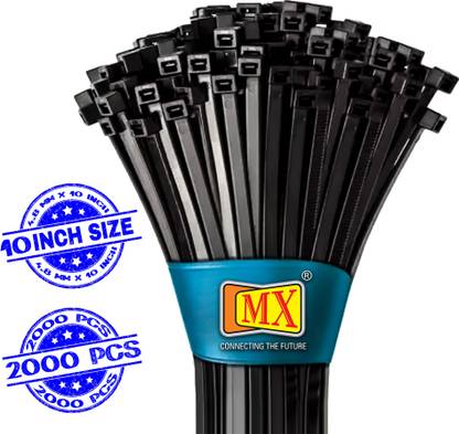 MX Zip Ties Adjustable Durable Self locking 4.8MM*10|3466H_BK_20 PKT Nylon Standard Cable Tie