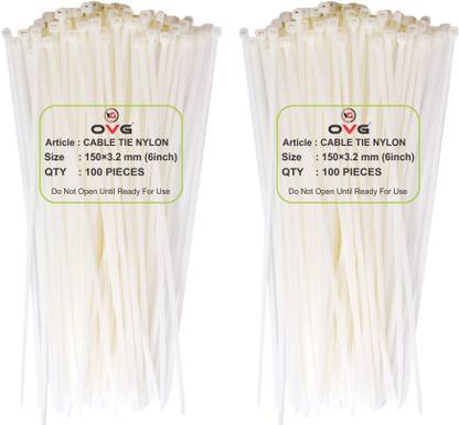 OVG Self Locking (150 mm × 3.2 mm, 6 Inch) Nylon Standard Cable Tie