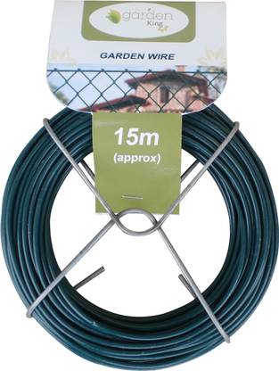 Garden King 15m X 2mm Steel Plant Twist Tie Training Support Green Wire for Garden and Nursery Steel Standard Cable Tie