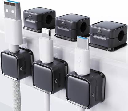 Luxafare Magnetic Cord Organizer, Easy Secure Adhesive Cable Management Plastic Standard Cable Tie