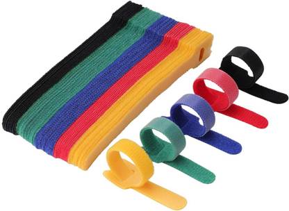 METCONNECT 50pc Velcro Cable Ties Reusable Wire Winder Organizer Nylon Loop Wrap Zip Bundle Nylon Hook & Loop Cable Tie