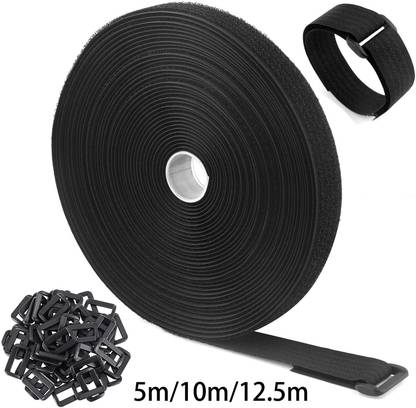 Verilux Nylon and Polyester Blend Material 5m Long+25 Plastic Buckle Adjustable Nylon Standard Cable Tie