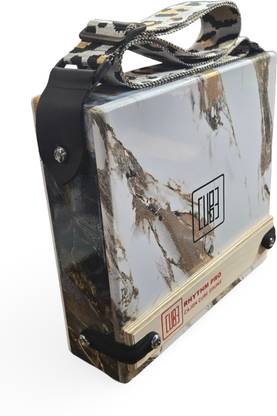 Rhythm Pro Cajon Cube Pro Traveller Cajon (WHITE MARBLE) With External Snare Tap & Strap Cajons
