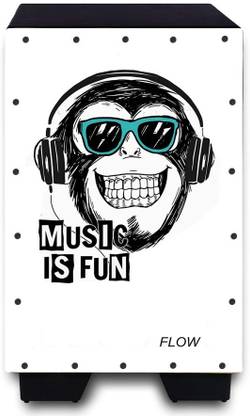 CLAPBOXX Flow Graphic Cajon- Walnut wood - 3 Internal Snares, Black (Music is Fun) Cajons